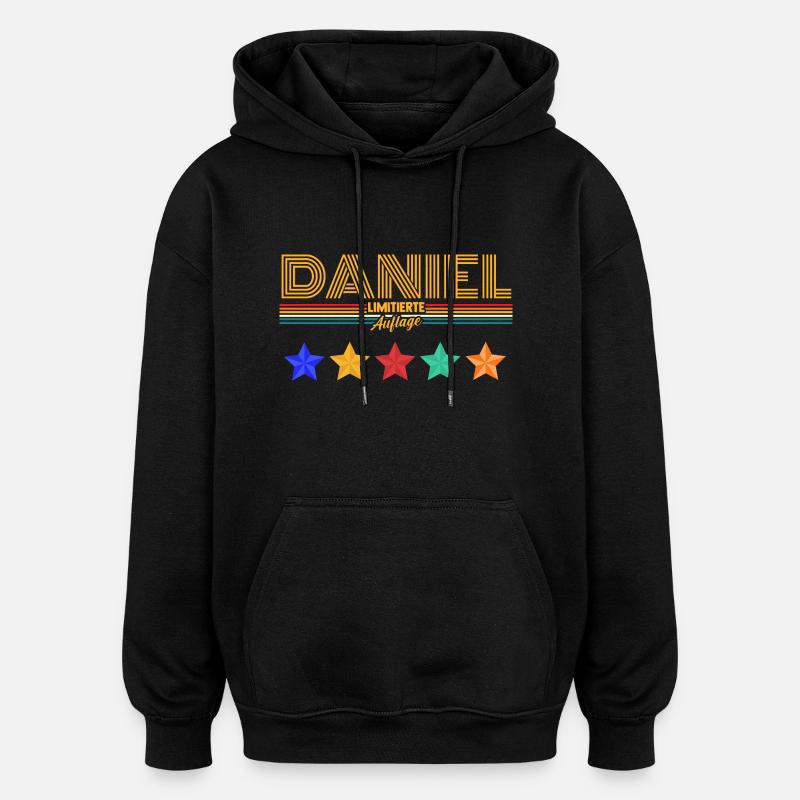Daniel - Sweat à capuche oversize unisexe - noir