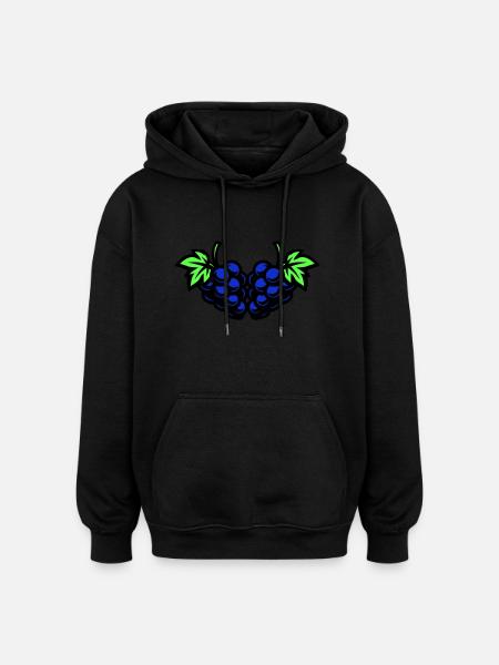Grapes Grapes - Oversized Unisex Hoodie - black