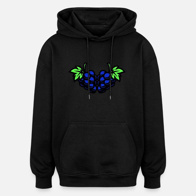 Grapes Grapes - Oversized Unisex Hoodie - black