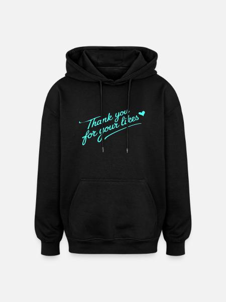 MERCI POUR VOS LIKES - Sweat à capuche oversize unisexe - noir