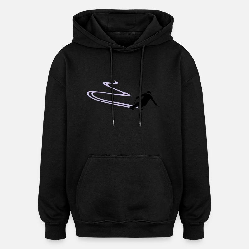 Sport - Skifahrer - Oversized Unisex Hoodie - Schwarz