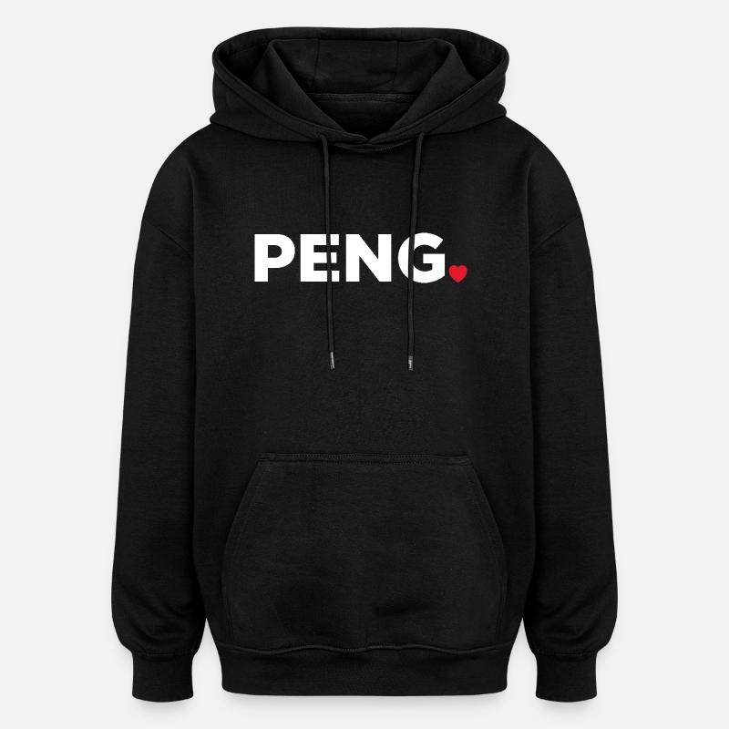 Peng - Sweat à capuche oversize unisexe - noir