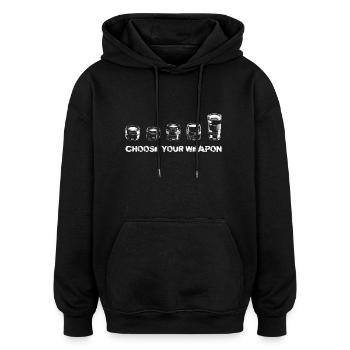 Choose Your Weapon! (white) - Oversized Unisex Hoodie - Schwarz - Vorne - Noah (186cm)