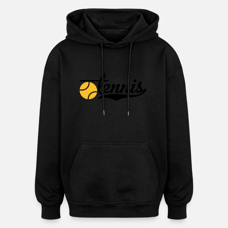 tennis - Sweat à capuche oversize unisexe - noir