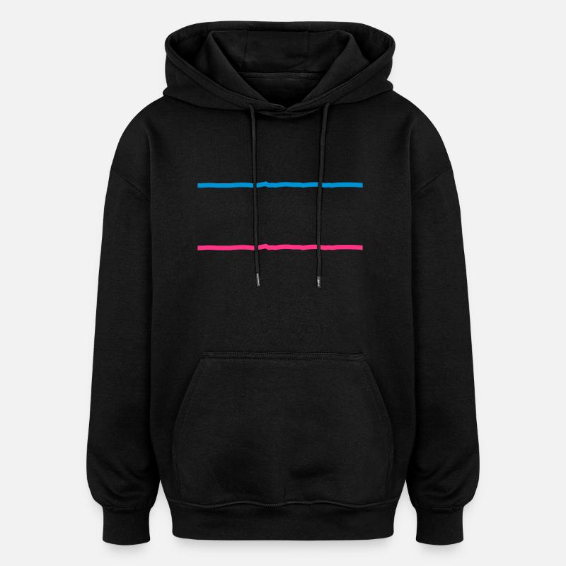 deux lignes - Sweat à capuche oversize unisexe - noir