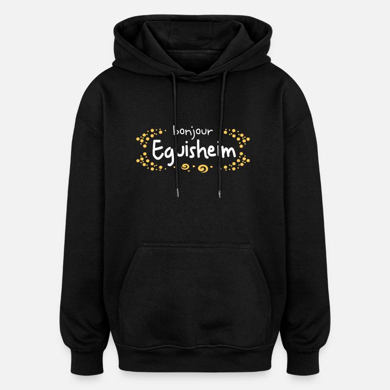 Frankreich Eguisheim text - Oversized Unisex Hoodie - Schwarz