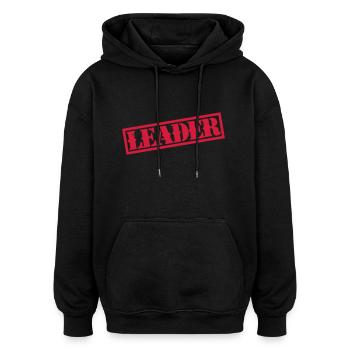 Leader - Oversized Unisex Hoodie - Schwarz - Vorne - Noah (186cm)