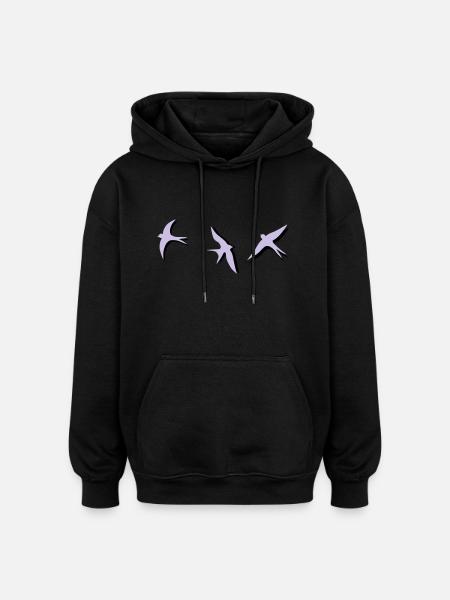 swallow - Oversized Unisex Hoodie - black