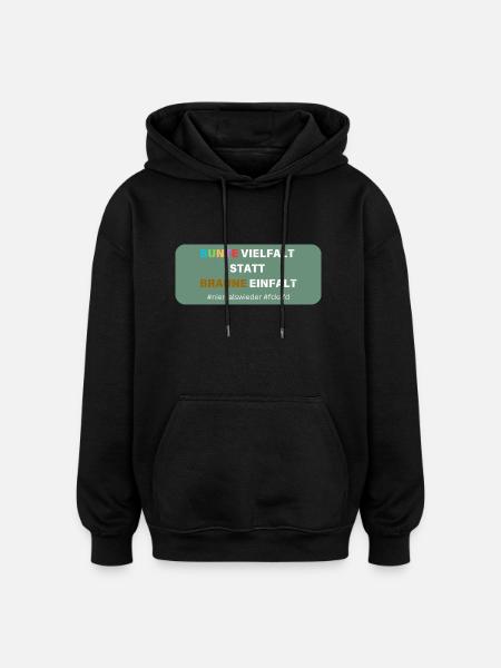 Bunte Vielfalt - Oversized Unisex Hoodie - Schwarz
