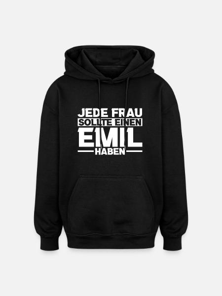 Emil - Oversized Unisex Hoodie - black