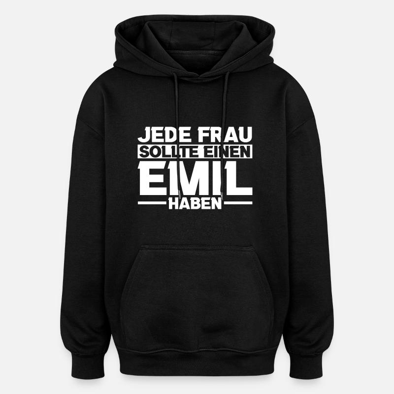 Emil - Sweat à capuche oversize unisexe - noir
