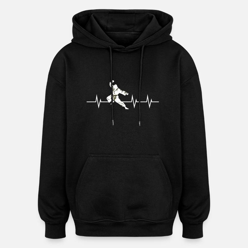 Battement de cœur martial - Sweat à capuche oversize unisexe - noir