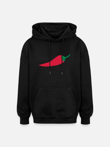 Chilischote - Oversized Unisex Hoodie - Schwarz