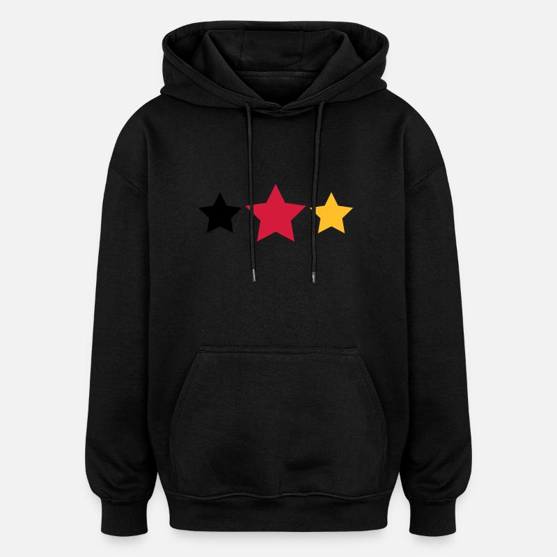 Etoiles - Sweat à capuche oversize unisexe - noir