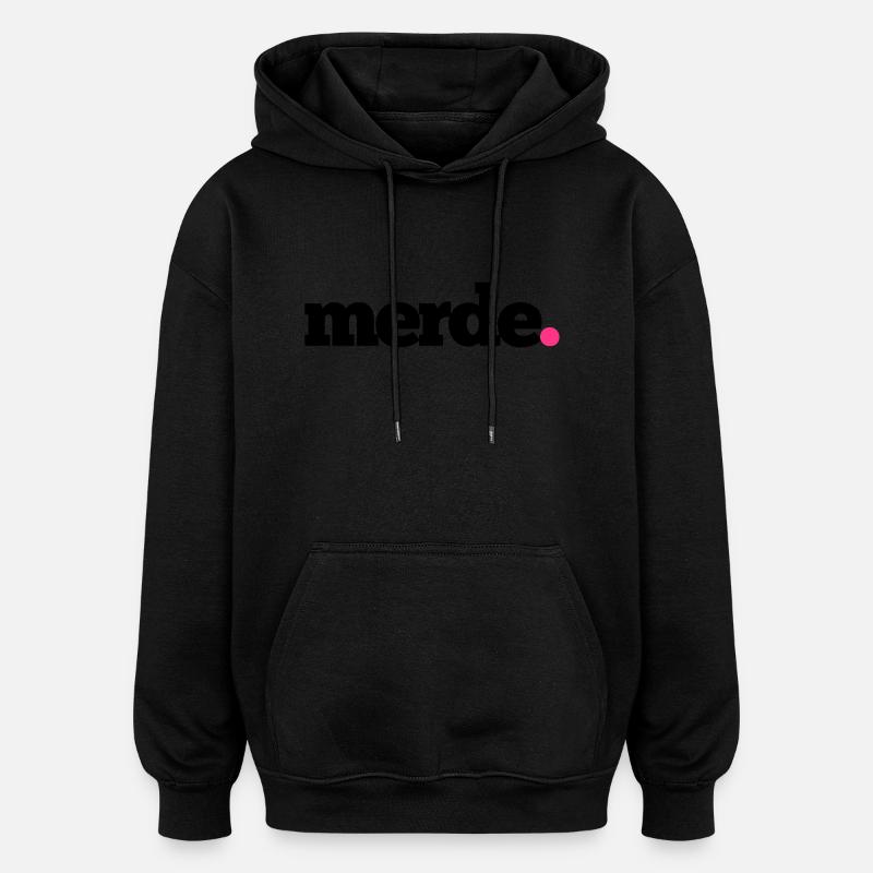 merde - Sweat à capuche oversize unisexe - noir