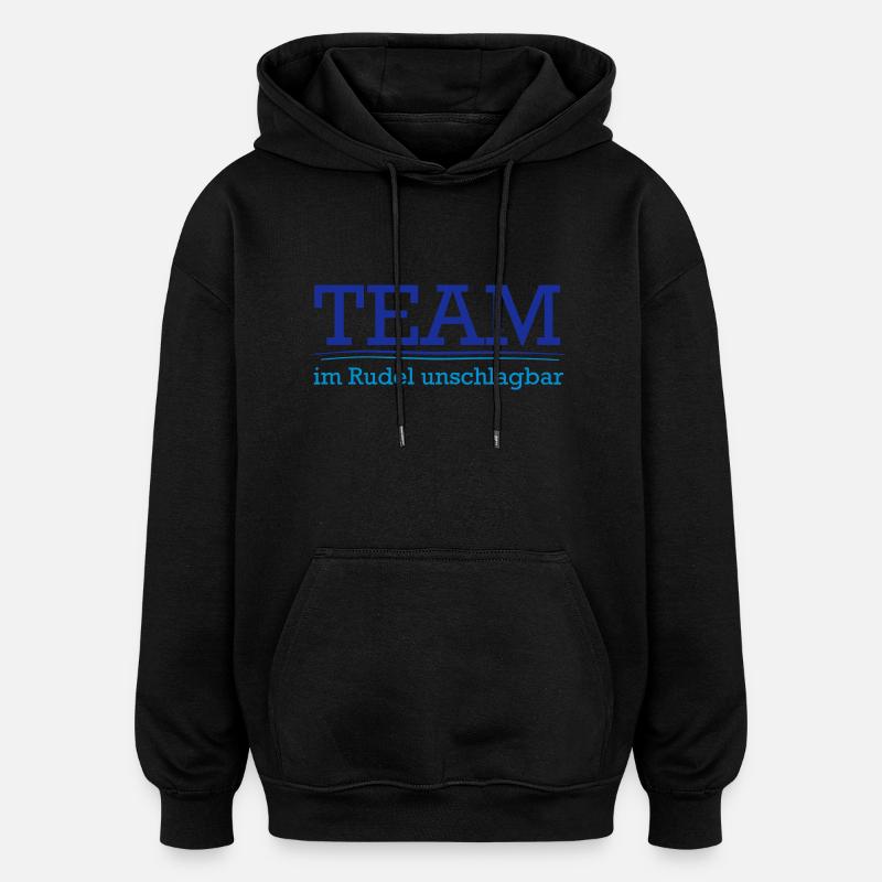 Team im Rudel - Oversized Unisex Hoodie - Schwarz