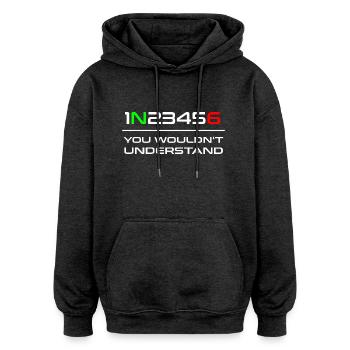 Moto Biker biker cadeau cadeau idée - Sweat à capuche oversize unisexe - charbon - Devant - Noah (186cm)