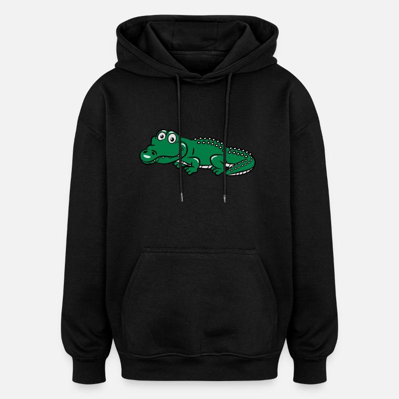 Krokodil witzig - Oversized Unisex Hoodie - Schwarz