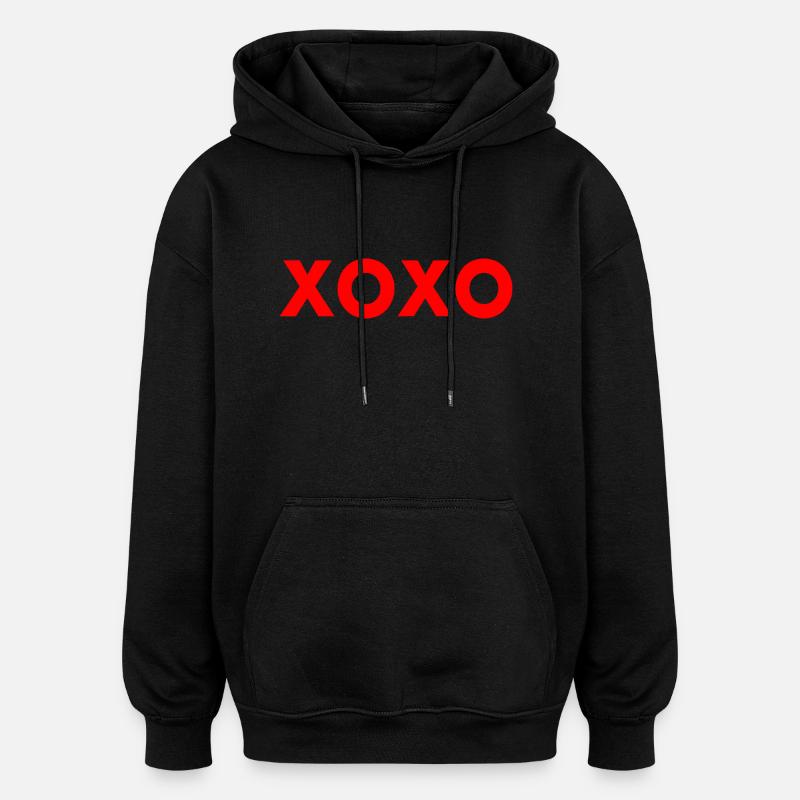 Xoxo - Sweat à capuche oversize unisexe - noir