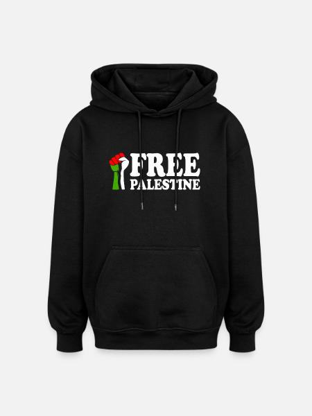 Free palestine - Oversized Unisex Hoodie - black