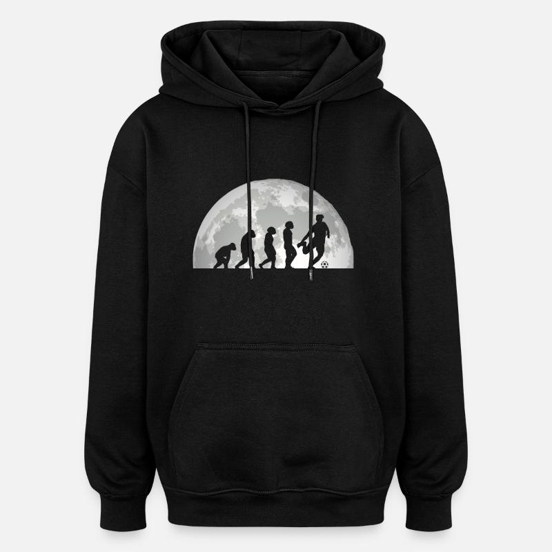 Fußballspieler Evolution Fußball - Oversized Unisex Hoodie - Schwarz