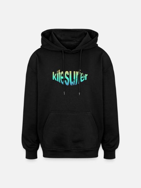 Kitesurfer in writing - Oversized Unisex Hoodie - black