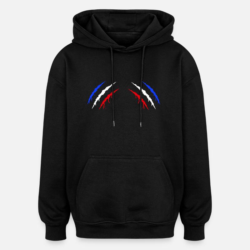 Griffes France 2 - Sweat à capuche oversize unisexe - noir