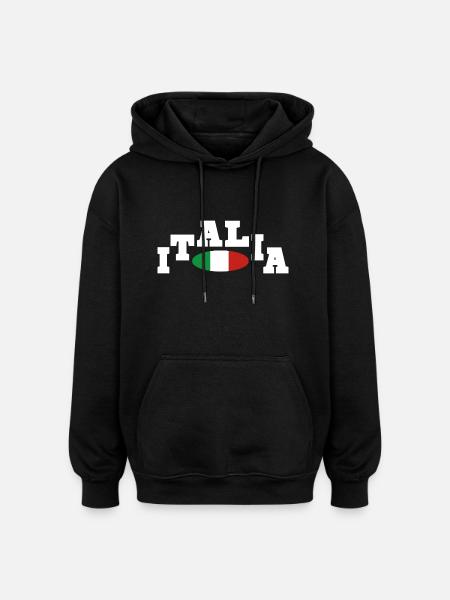 Italia Italian Flag - Oversized Unisex Hoodie - black