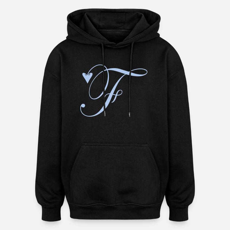 Monogramme F Vigne Coeur - Sweat à capuche oversize unisexe - noir