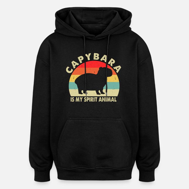 capybara - Sweat à capuche oversize unisexe - noir