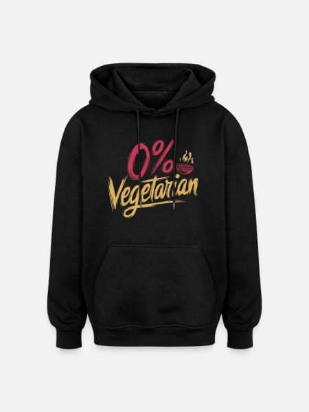0% Vegetarian 11 - Oversized Unisex Hoodie - Schwarz