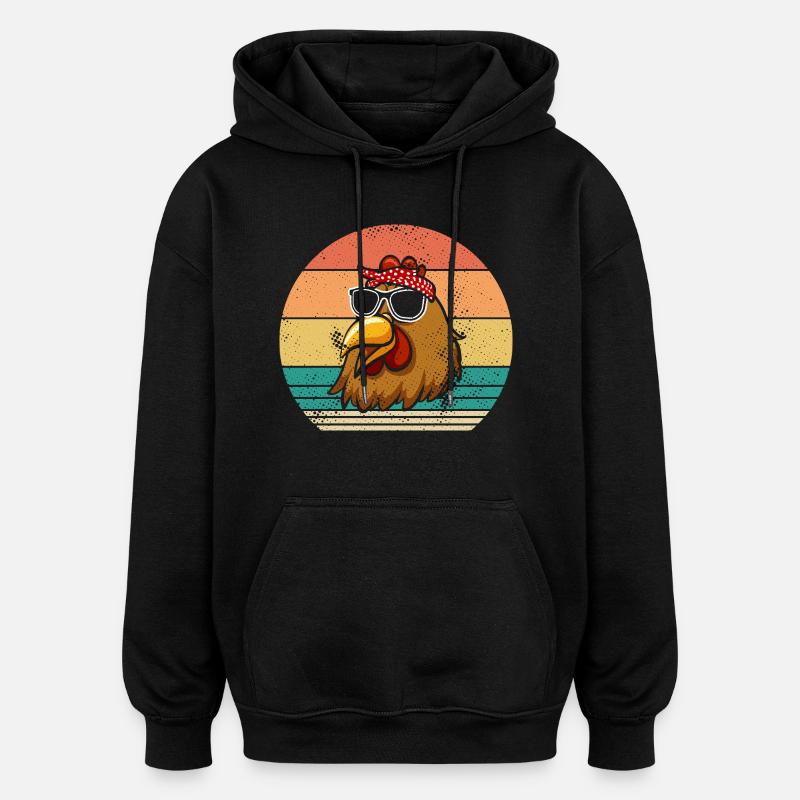 Hühner Henne - Oversized Unisex Hoodie - Schwarz