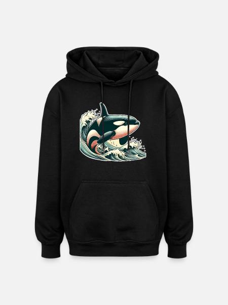 Orca Killer Whale - Oversized Unisex Hoodie - black