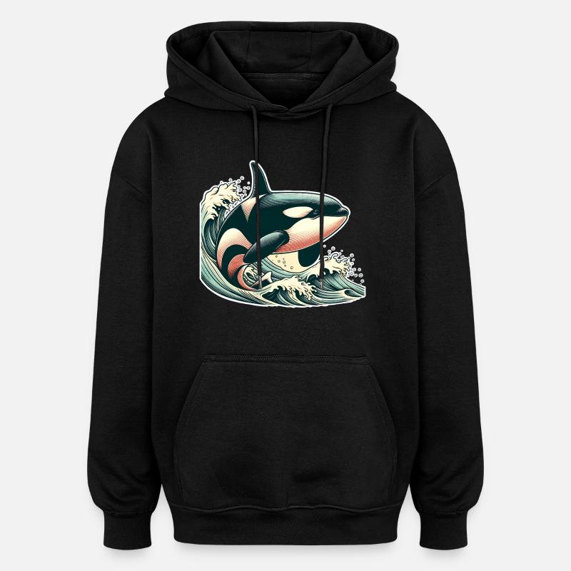 Orca Schwertwal - Oversized Unisex Hoodie - Schwarz