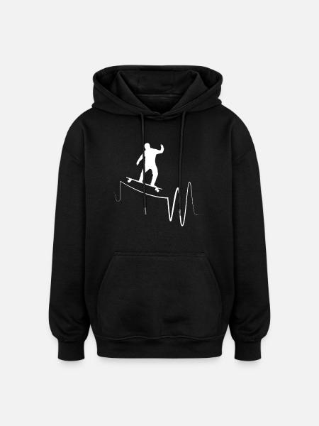Longboard Longboarder Longboarding - Oversized Unisex Hoodie - Schwarz
