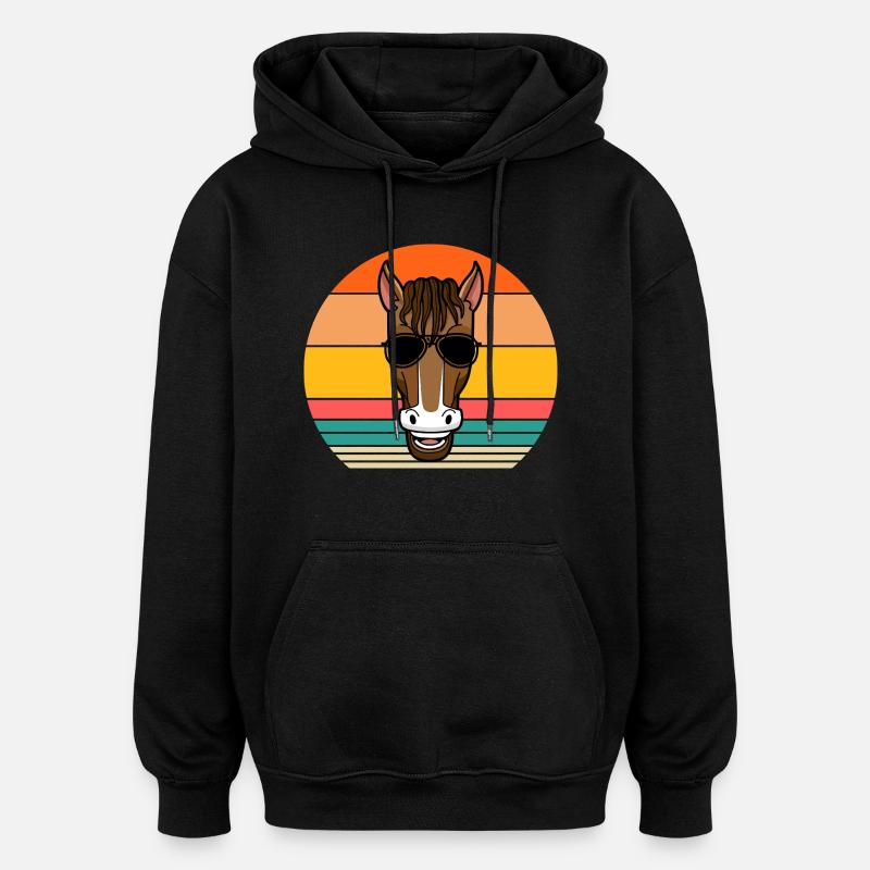 Monter à cheval - Sweat à capuche oversize unisexe - noir