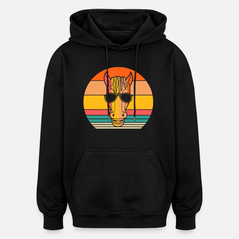 Monter à cheval - Sweat à capuche oversize unisexe - noir