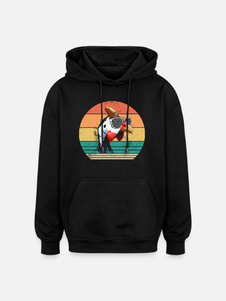 Hühner Hahn Perlhuhn - Oversized Unisex Hoodie - Schwarz