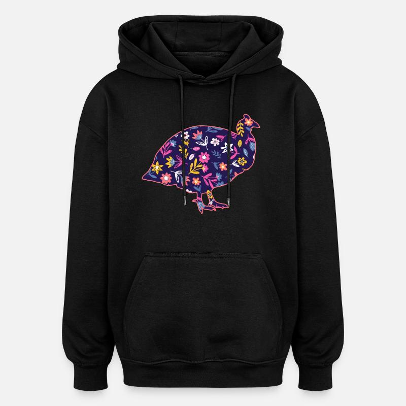 Poules Coq Pintade - Sweat à capuche oversize unisexe - noir