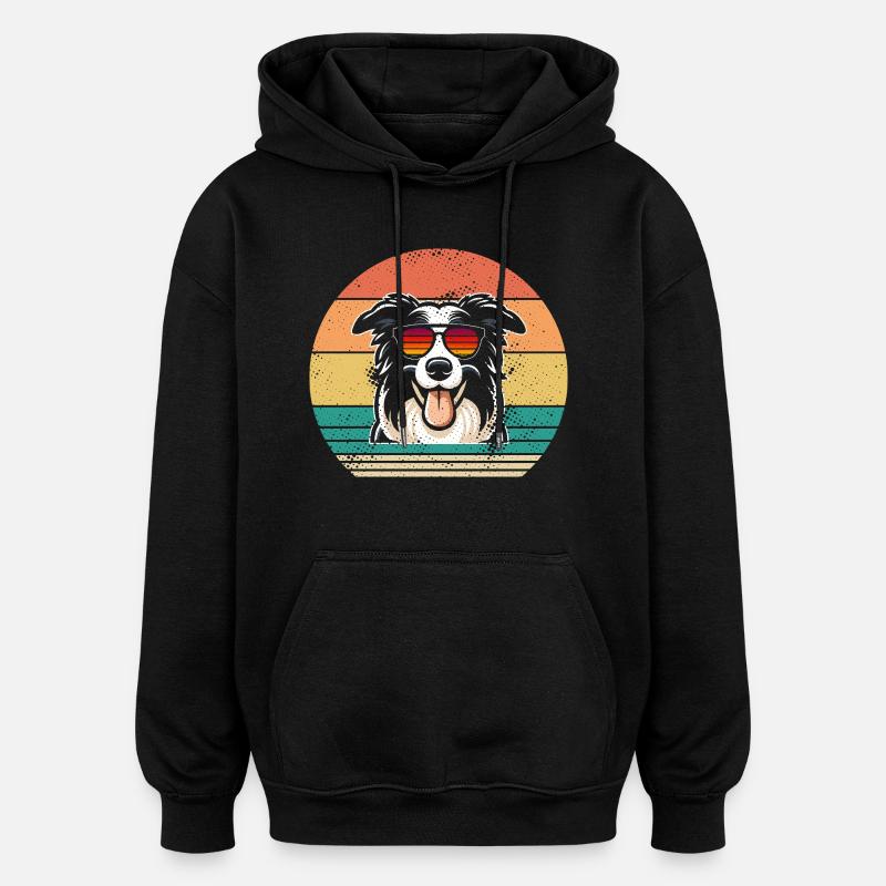 Border Collie - Oversized Unisex Hoodie - black
