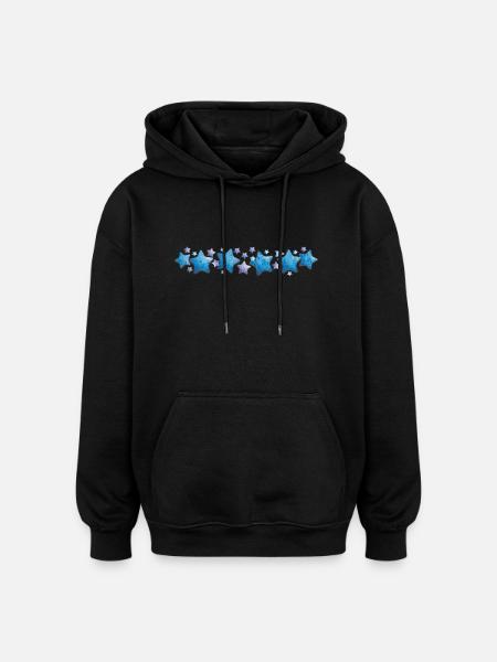 Blaue Sterne - Oversized Unisex Hoodie - Schwarz