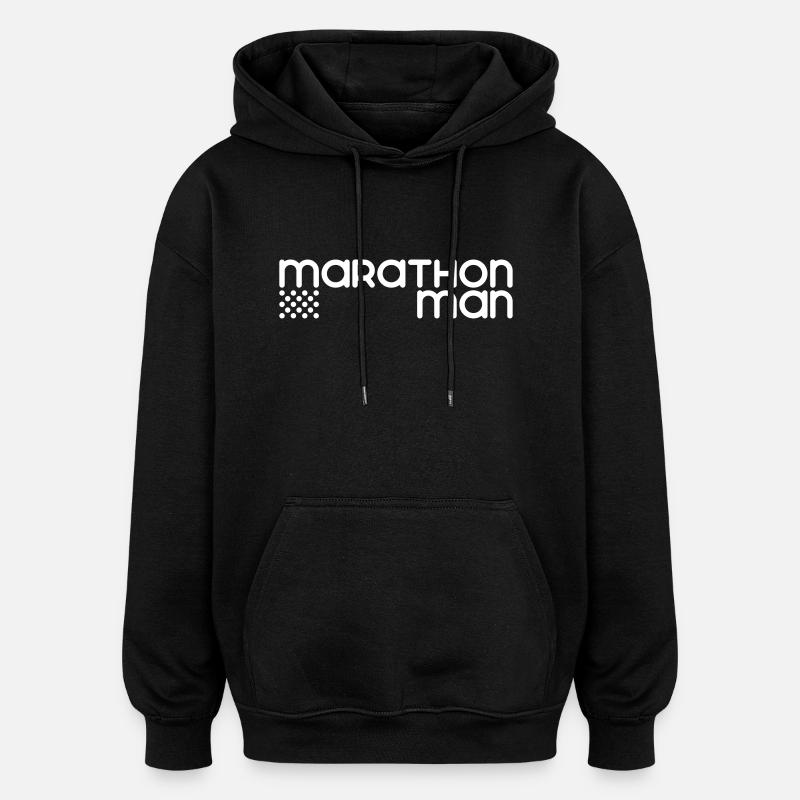 Marathon-Mann - Anpassbare - Oversized Unisex Hoodie - Schwarz