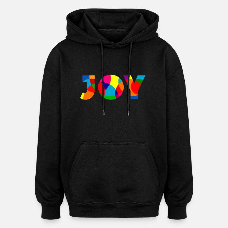 Joy - Joie - Sweat à capuche oversize unisexe - noir