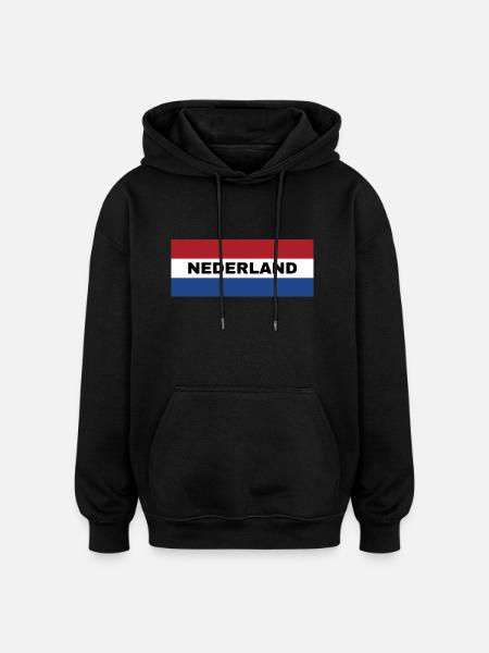 Dutch Flag - Oversized Unisex Hoodie - black