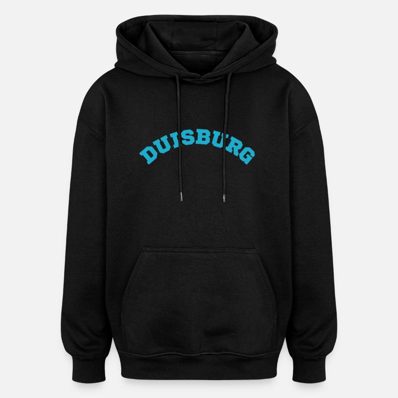 Duisbourg - Sweat à capuche oversize unisexe - noir