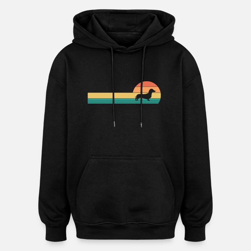 Hund Dackel - Oversized Unisex Hoodie - Schwarz