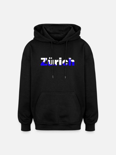 zürich - Oversized Unisex Hoodie - black