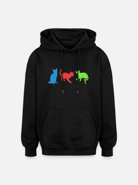 cats - Oversized Unisex Hoodie - black