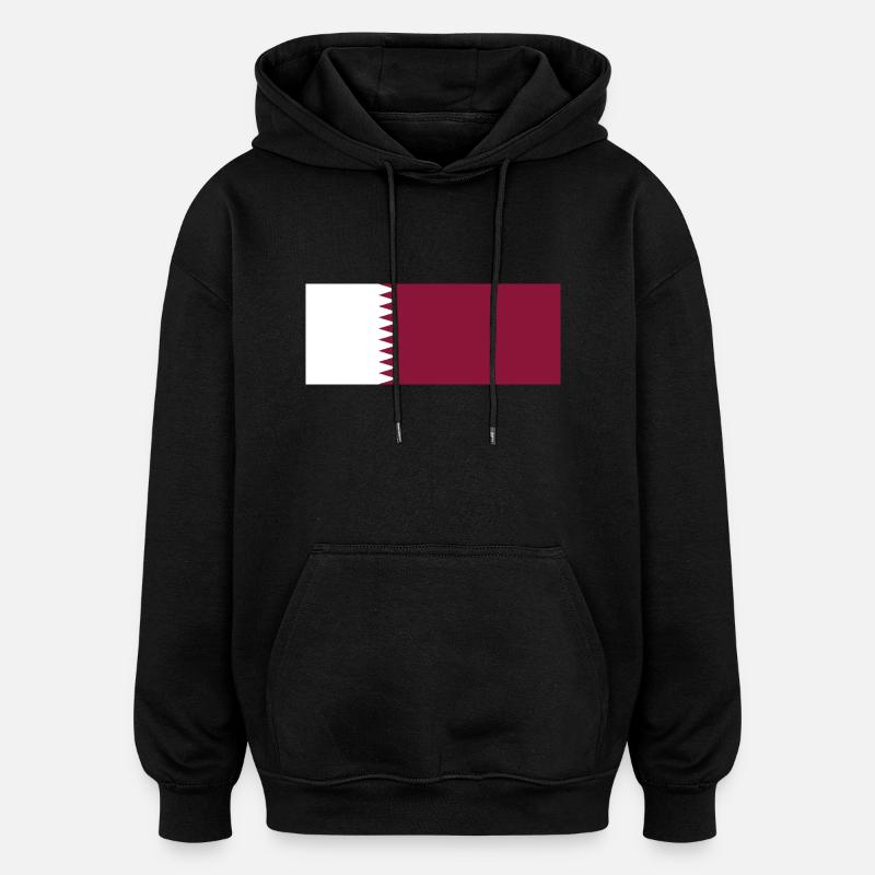 Qatar - Sweat à capuche oversize unisexe - noir