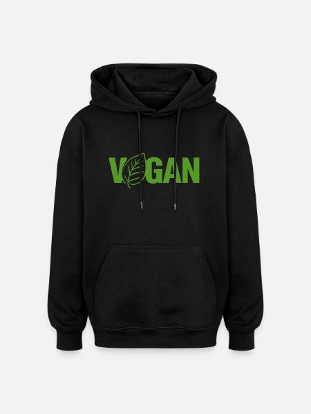 Vegan Planze Veganer - Oversized Unisex Hoodie - Schwarz